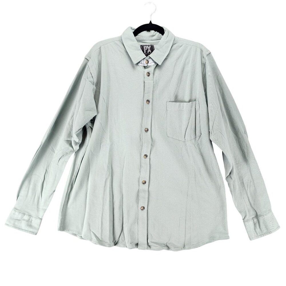 Px Shirt Mens XL Sage Green Long Sleeve Button Up *NWT*